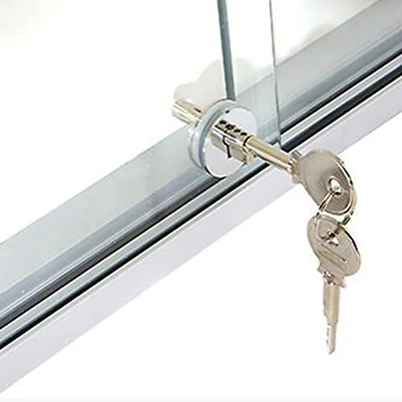 Sliding Glass Cabinet Lock Jewelry Shopping Malls Showcase Display Locks Silver | Обустройство дома
