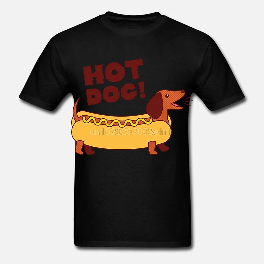 Daschund T Shirt Hot Dog Dachshund T-Shirt Graphic Streetwear Tee Short Sleeve Cotton Man Fun 5x Tshirt | Мужская одежда
