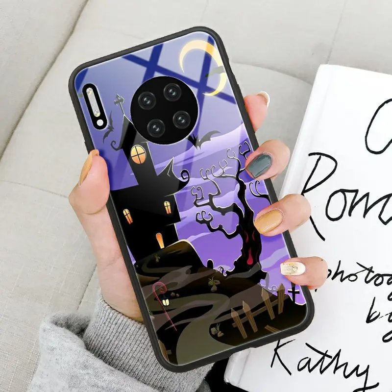 Чехол на Хэллоуин для huawei mate 30 30 Pro 20X5G 20 10 9 Pro Роскошная задняя крышка из закаленного стекла - Цвет: P361