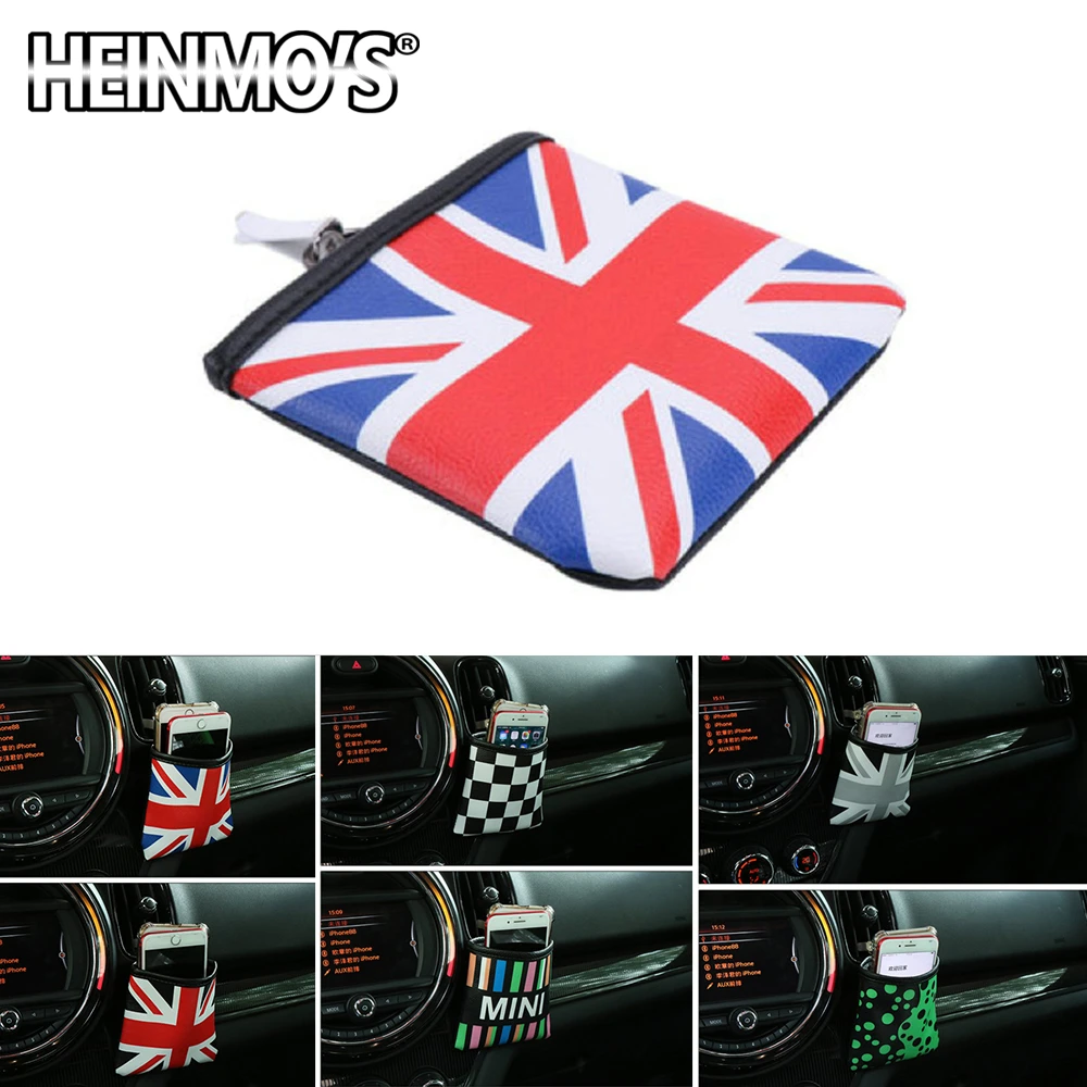 

For Mini Cooper JCW Clubman Countryman Unicersal Car Air Outlet Cell Phone Pocket Bag Storage Holder Car Decoration Accessories