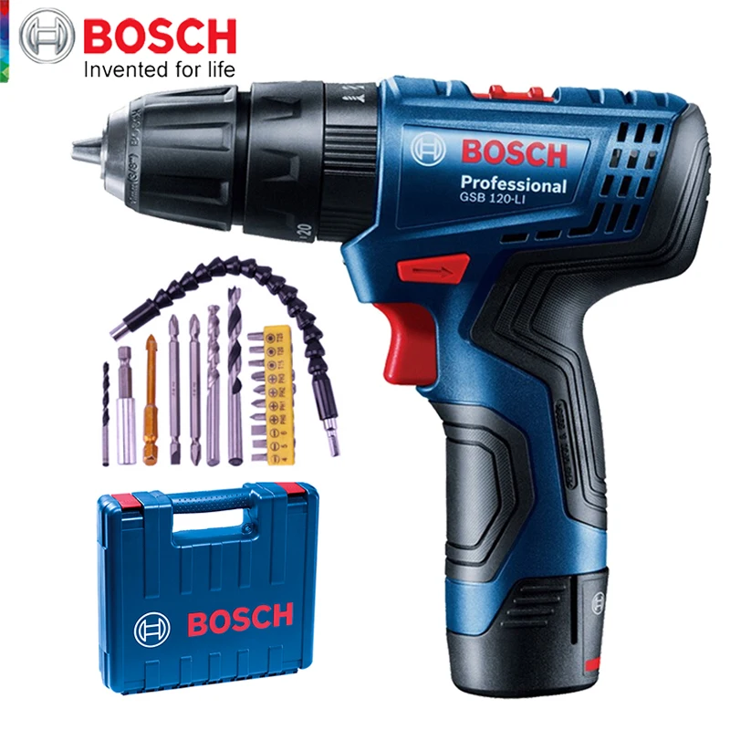 Bosch GSB120LI(ONE BATTERY) Electric Drill Flashlight Drill Impact Drill Home Multi-function Electric Screwdriver Charging Tool