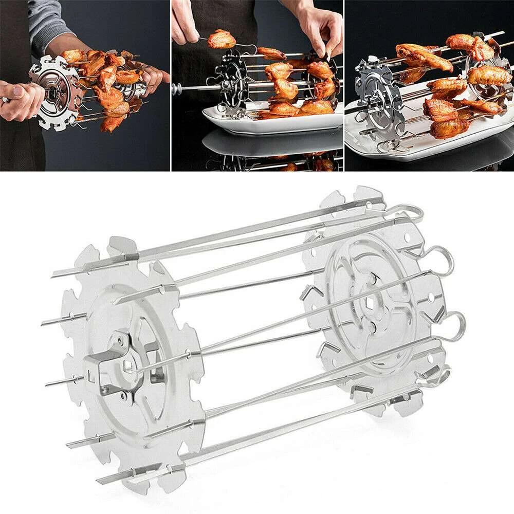垂直ケバブロースターバーベキューケージロティサリー串グリル焙煎用チキンウイングと10フォーク Aliexpress