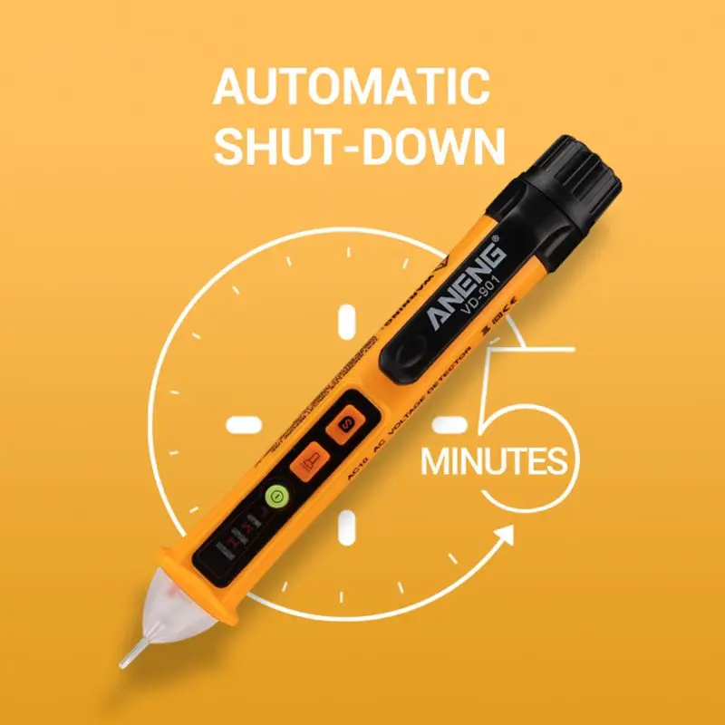 Yellow Adjustable Non-Contact Detector with Flashlight