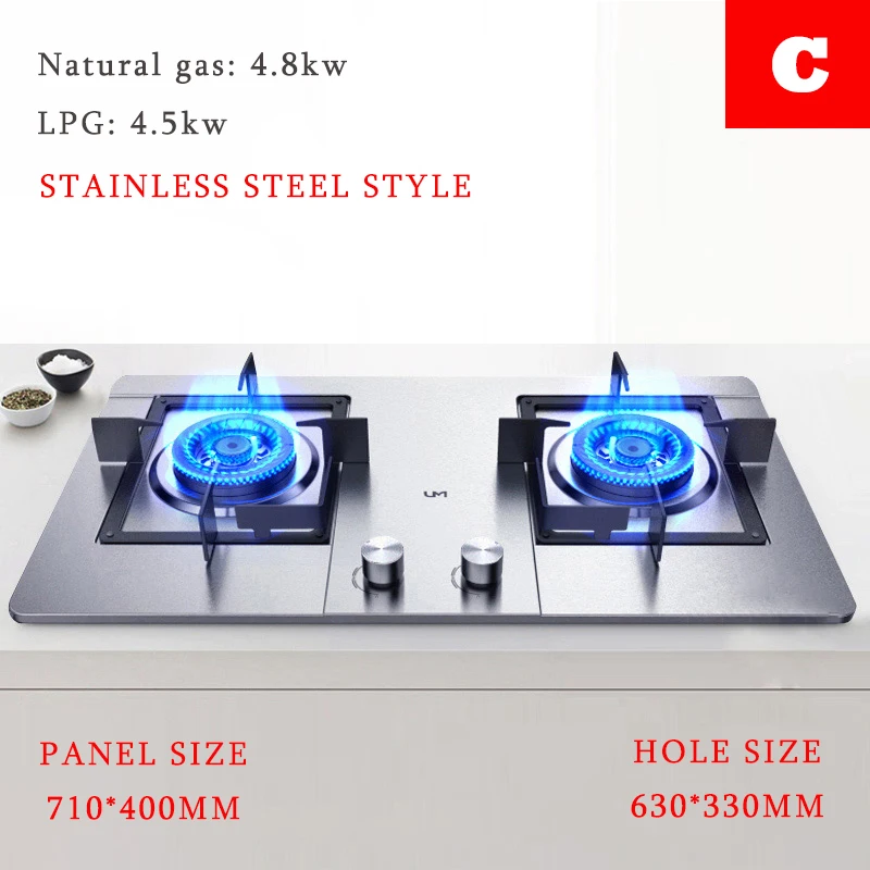Household Gas Stove Stainless Steel/stalinite Hot Sell LPG/Natural gas Cooker Desktop and Embedded type Cooking Machine