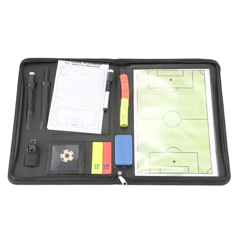 

Zipper 4 in 1 Soccer Board Magnetic Basketball Handball Volleyball Board Coaching Game Tactic Strategy Clipboard