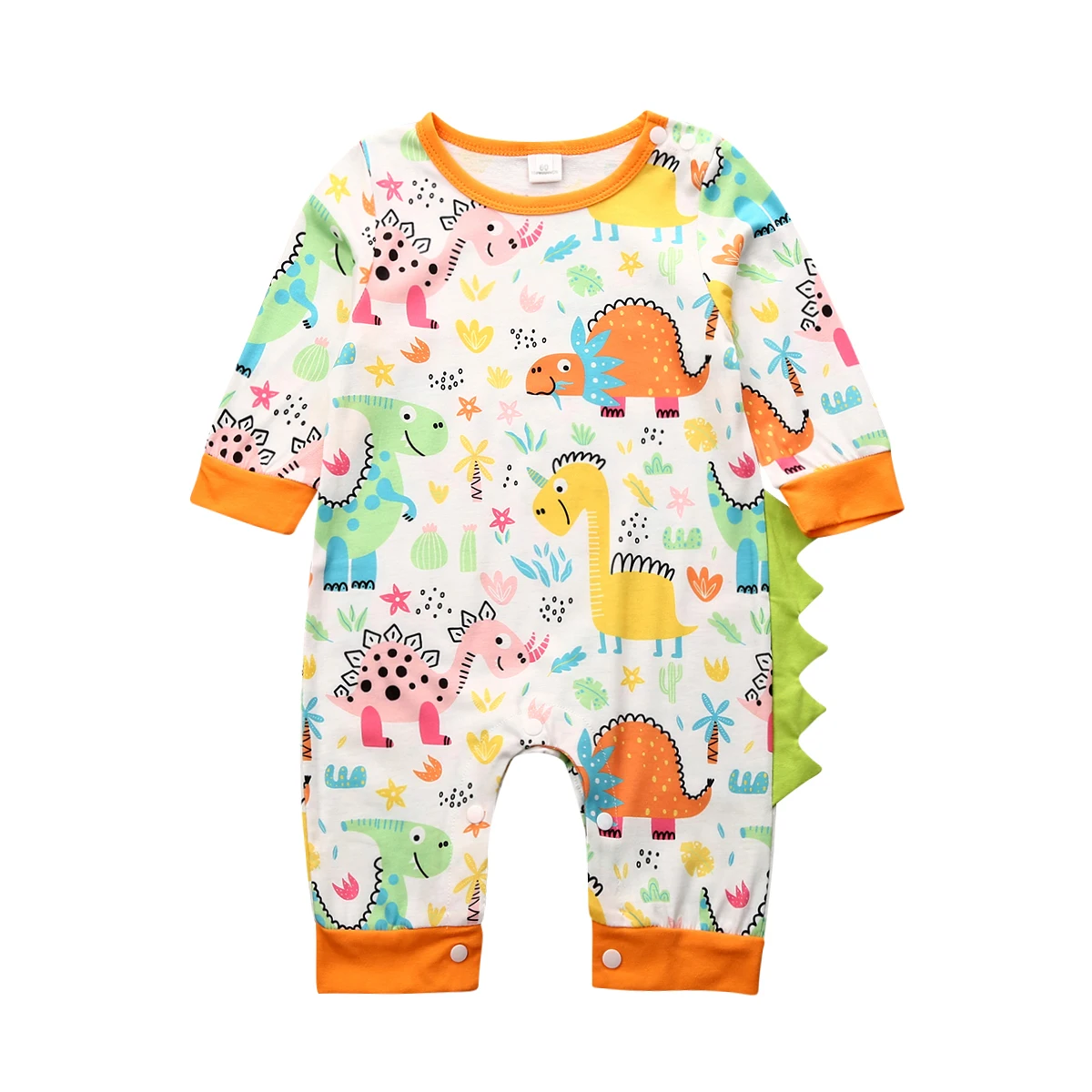 

Baby Romper Newborn Infant Baby Clothes Christmas Baby Romper Long Sleeve Clothes Dress Colorful Dinosaur Kids Costume 0-24 M