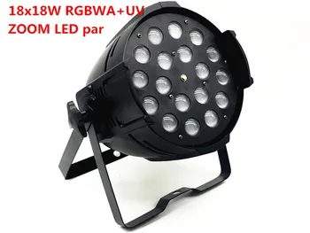 

10 unids/lote 18x18 w zoom par luz dmx luces dj par 64 uv 6in1 rgbwa led par luz del partido de dj disco