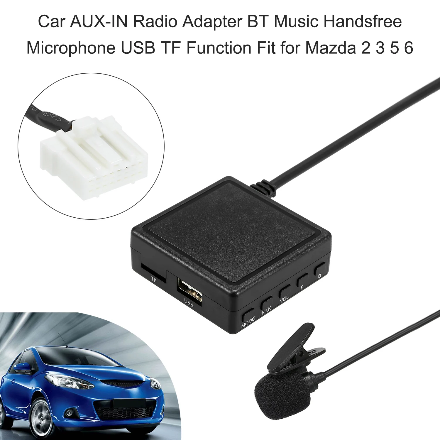 Для Mazda 2 3 5 6 автомобильный AUX-IN-радио адаптер BlueTooth Музыка Громкая связь USB TF Функция автомобильный музыкальный плеер Радио адаптер автомобильный адаптер