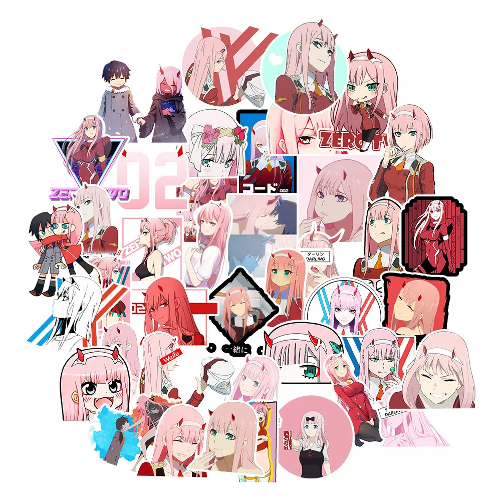 50 шт./компл. японское аниме любимый в FRANXX Hiro ZERO TWO ICHIGO водостойкая автомобильная