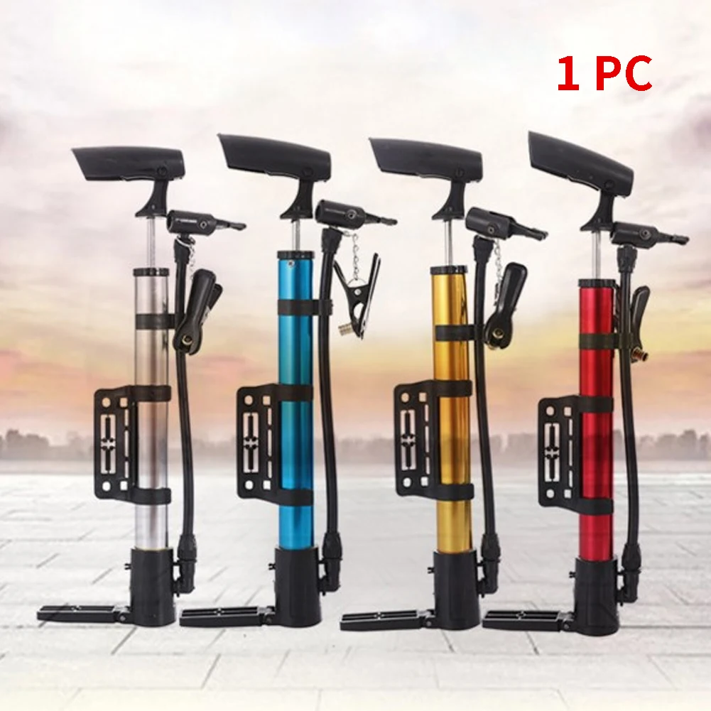High Pressure Handheld Mini Bicycle Pump with Bracket Aluminium Alloy Floor Type Practical Foldable Pedal Portable Accessories