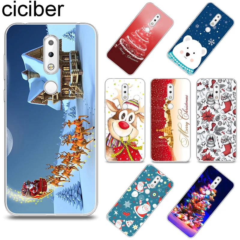 

ciciber Christmas Cover for Nokia X6 X7 X5 X3 TPU Phone Case for Nokia 9 8 8.1 7 7.1 6 6.1 5 5.1 3 3.1 2 2.1 1 Plus PureView