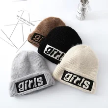 Женские зимние шапки, утолщенная шерстяная шапка, милая вязаная шапка из ворса, теплая шапка для отдыха