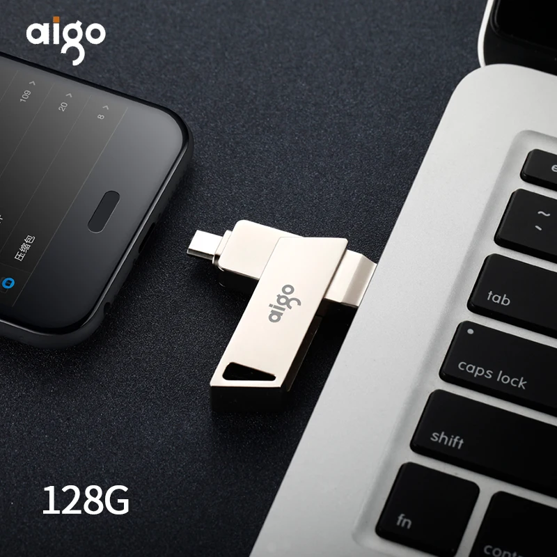Aigo 360 ° вращающийся кабель с разъемом типа C usb 3,0 высокоскоростной Флэш-Накопитель OTG usb флэш-накопитель для андроид металлический флэш-накопитель 3,0 cle 128G usb Стик