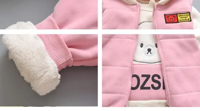 Winter Girls Clothes Sets Velvet Mickey Long Sleeved Keep warm hoody+pants Sports Suits New year Boy Clothing Kids Suit 0-4Y