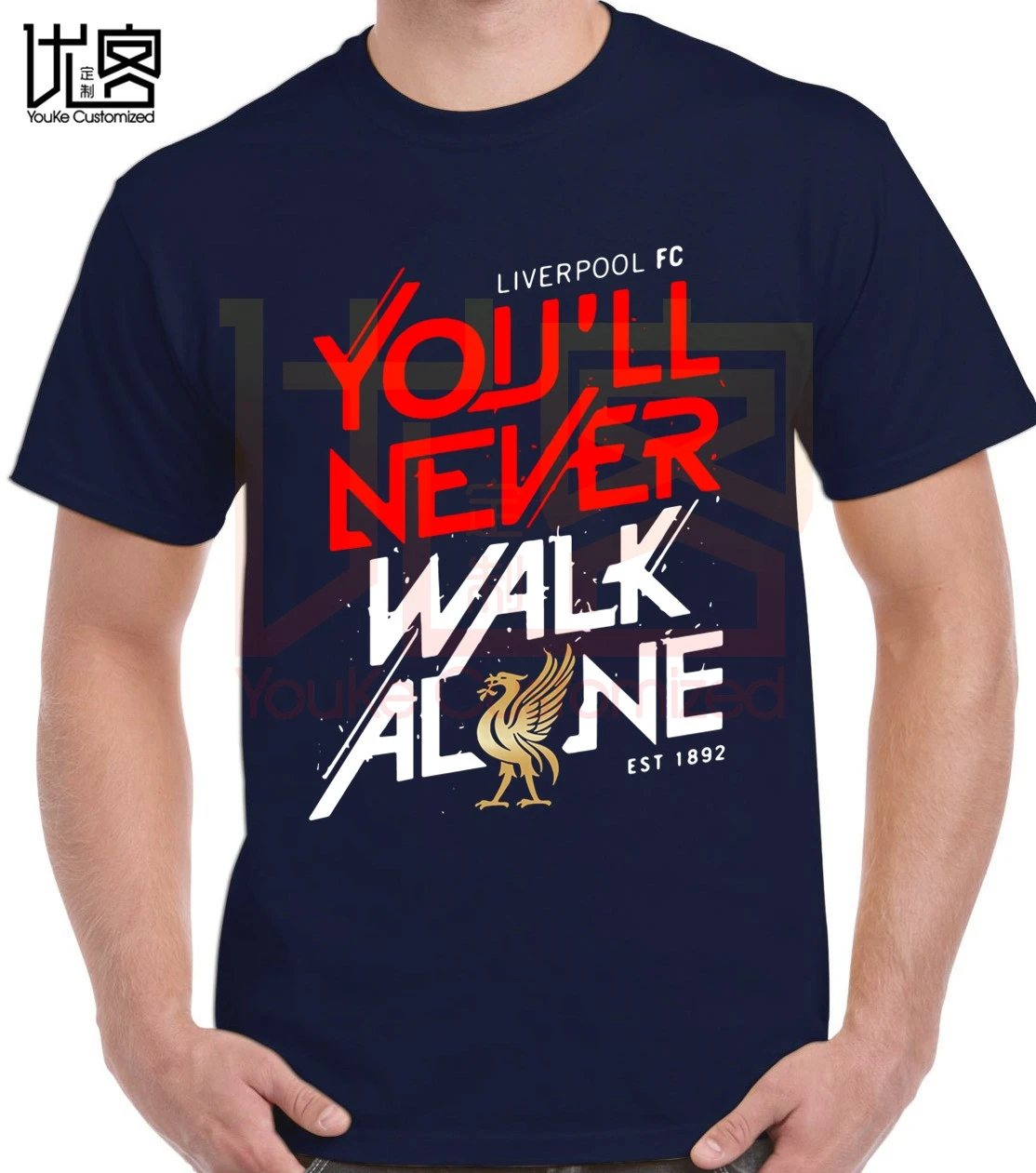 Футболка Liverpool You'll Never Walk Alone популярная футболка футболки с круглым вырезом из