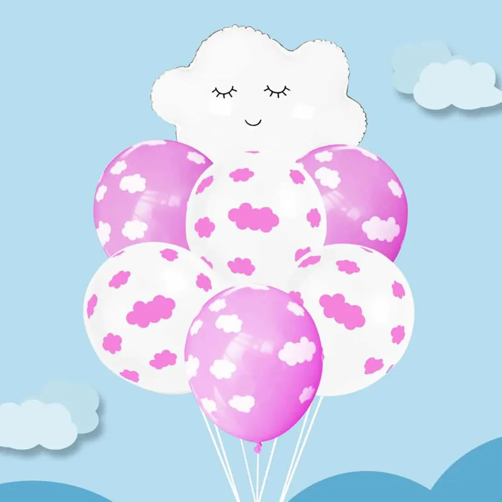 White Cloud Foil Ballon Bouquet Latex Balloon Wedding Decoration Anniversaire Helium Air Ball Baby Shower Birthday Party Supplie | Дом и сад