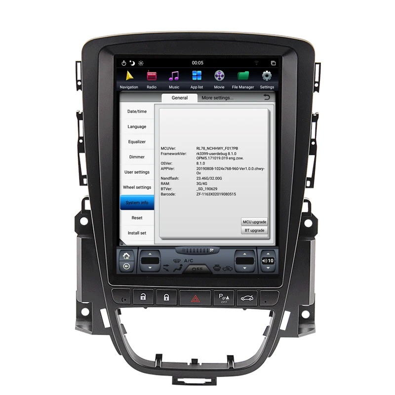 Excellent NAVITOPIA 10.4inch 4G+64GB Tesla Style Vertical Screen Android 8.1 Car DVD GPS Navigation for Buick Excelle XT for Opel Astra J 5