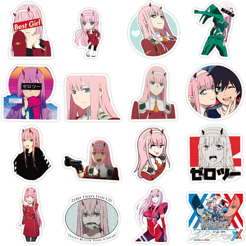 10/30/50Pcs DARLING In The FRANXX Anime Stickers For Laptop Skateboard  Luggage Refrigerator Notebook Helmet Toy Cartoon Sticker