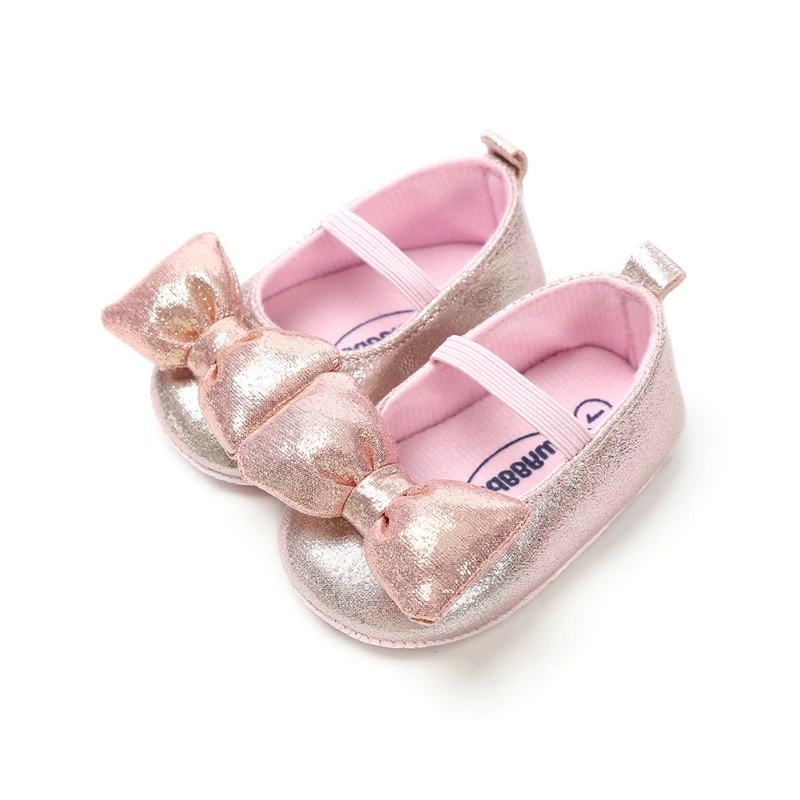 Нарядные туфли для маленьких девочек, обувь для принцессы для новорожденных, Свадебные вечерние туфли с большим бантом для малышей, обувь для первых шагов на все сезоны, 0-18 месяцев