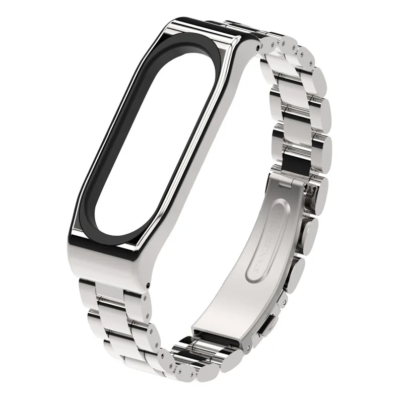 Mi jobs mi Band 3 mi Band 4 металлический ремешок для Xiaomi mi Band 3 браслет умные часы браслет из нержавеющей стали Correa - Цвет: Silver