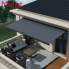 Toldo retráctil para exteriores, sombrilla con Control remoto eléctrico de alta gama, Villa de lujo, balcón, carpa con cadena Anti toldo