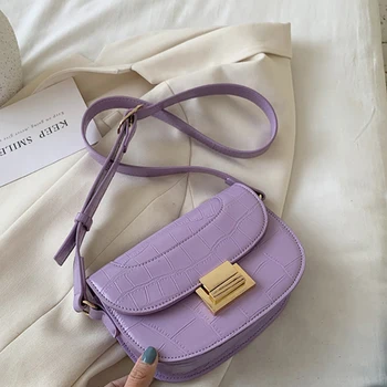 

Semicircle Saddle Crossbody Bags For Women 2020 Trend Summer Small PU Leather Shoulder Messenger Bag Purses Lady Travel Handbags