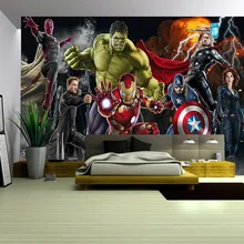 Фотообои с изображением Мстителей на заказ, 3D обои для стен с изображением Капитана Америки, настенная Фреска для мальчиков, гостиная, ТВ-фон