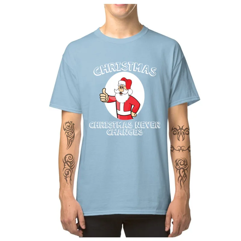  Printed On Tops & Tees 2018 Fashion Short Sleeve Men Top T-shirts TpicOriginaltitle Birthday Summer Fall T Shirts O Neck Christmas_Never_Changes_5366 light