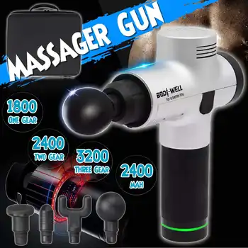 

3200R/Min Massage Gun Deep Muscle Massager Muscle Pain Body 4 Heads Massage Exercising Relaxation Slimming Shaping Pain Relief