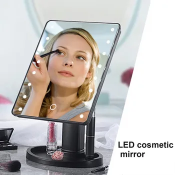 

22 LED Portable Women Facial Makeup Mirror 360 Degree Rotation Touch Induction Tabletop Cosmetic Make up Mirror Tool Hot Sale