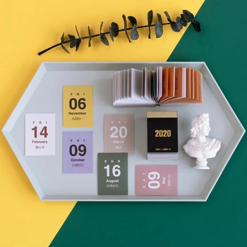 

Coloffice 2020 Mini Desk Calendar Morandi Series 366 Annual Simple Daily Payment Desktop Sticker Notes Students Stationery 1PC