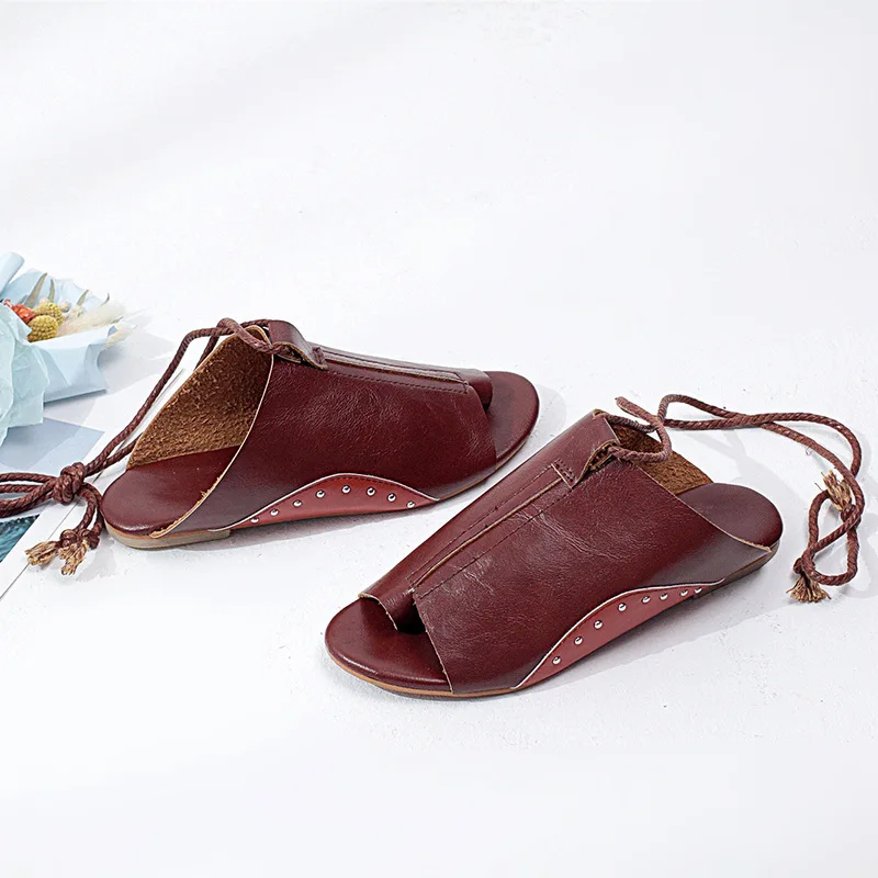 Сандалии с заклепками; женские сандалии; прозрачные тапочки; женская прозрачная обувь больших размеров; женские пляжные сандалии в римском стиле; ; Sandalias Mujer - Цвет: Коричневый