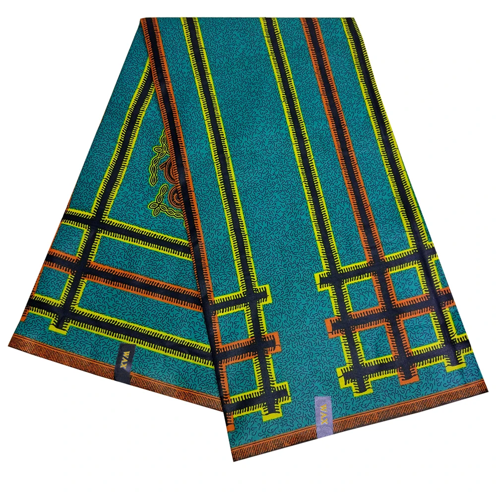 

2019 Dutch Wax High Quality African Print Fabric Green Stripe Print Fabric