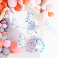 Волшебная цветная подвесная Рождественская елка, цветная неоновая пленка для рождественской вечеринки, украшения для окна магазина, украшения для фестиваля DIY