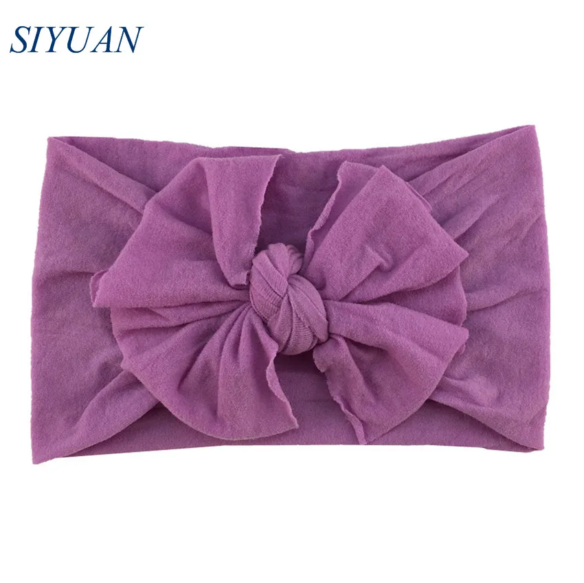 17-lavender 21 шт./лот,, Детская повязка для волос, мягкая широкая нейлоновая эластичная заставка с бантом, чалма, закрывающая уши, Зимняя повязка на голову HB108 - Цвет: 17-lavender