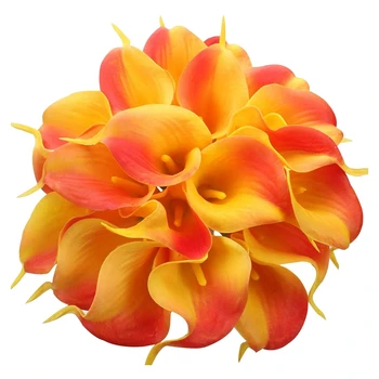 

NEW-20Pcs Artificial Calla Lily Flowers for DIY Bridal Wedding Bouquet Centerpieces Home Decor