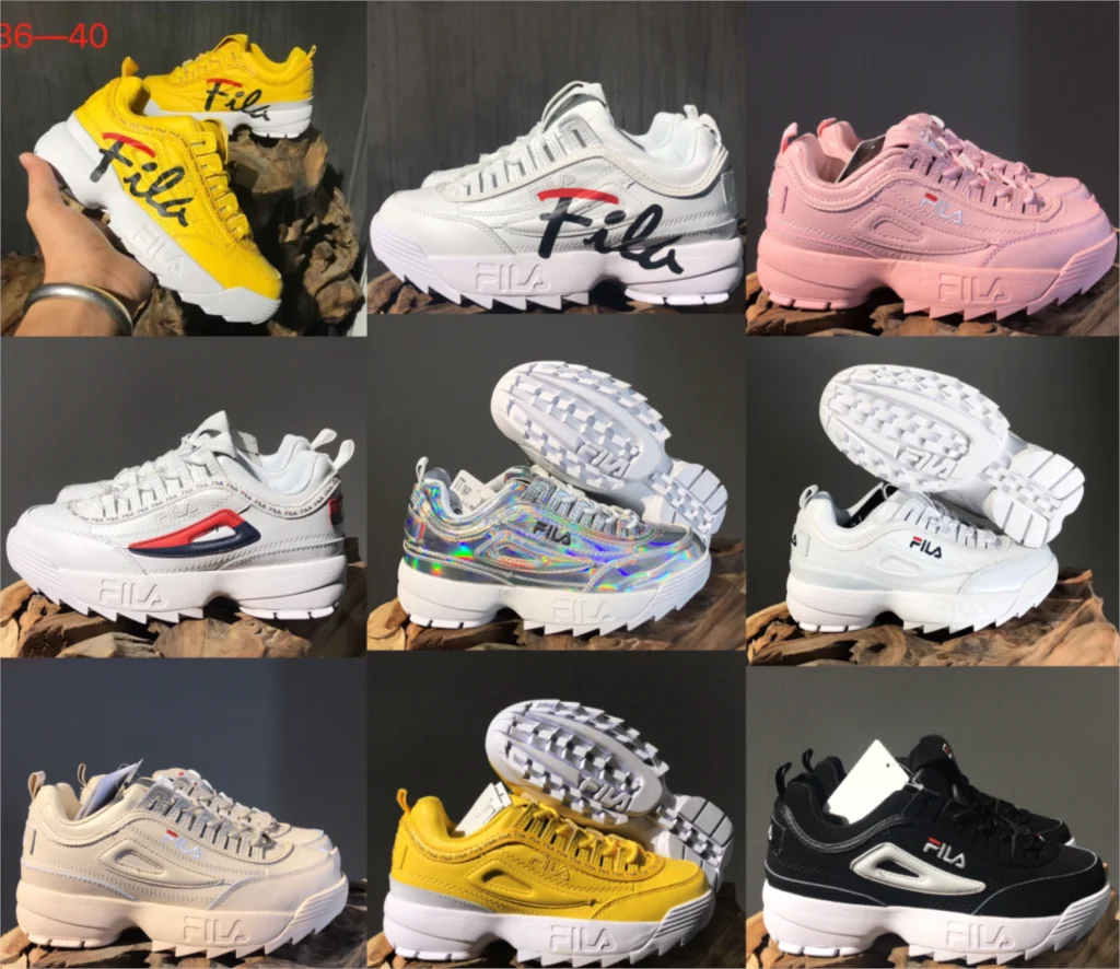 Fila Gold silver Running Shoes Men Breathable Disruptor II 2 Zapatillas Women Increased Sneakers F02 |