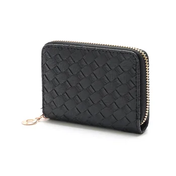 

PU Leather Knitting Women's Short Wallet Coin Purse Small Money Pouch Card Bag Bolso Mujer Bolsa Carteira Mini Handbag for Girls