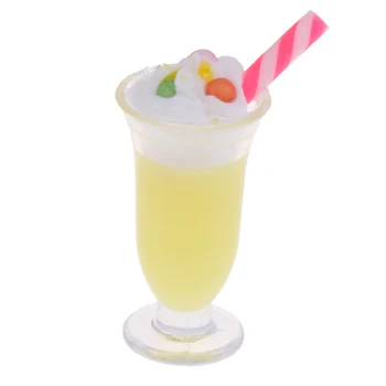 

1:12 Dollhouse Miniature Food Mango Milkshake Cup Doll Simulation Kitchen Food Accessories
