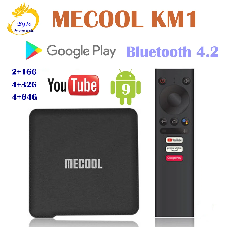 

MECOOL KM1 TV Box Android 9.0 2/4G RAM 16/32/64G ROM Amlogic S905X3 2.4G/5G WiFi 4K BT4.2 Voice Control Smart tv box