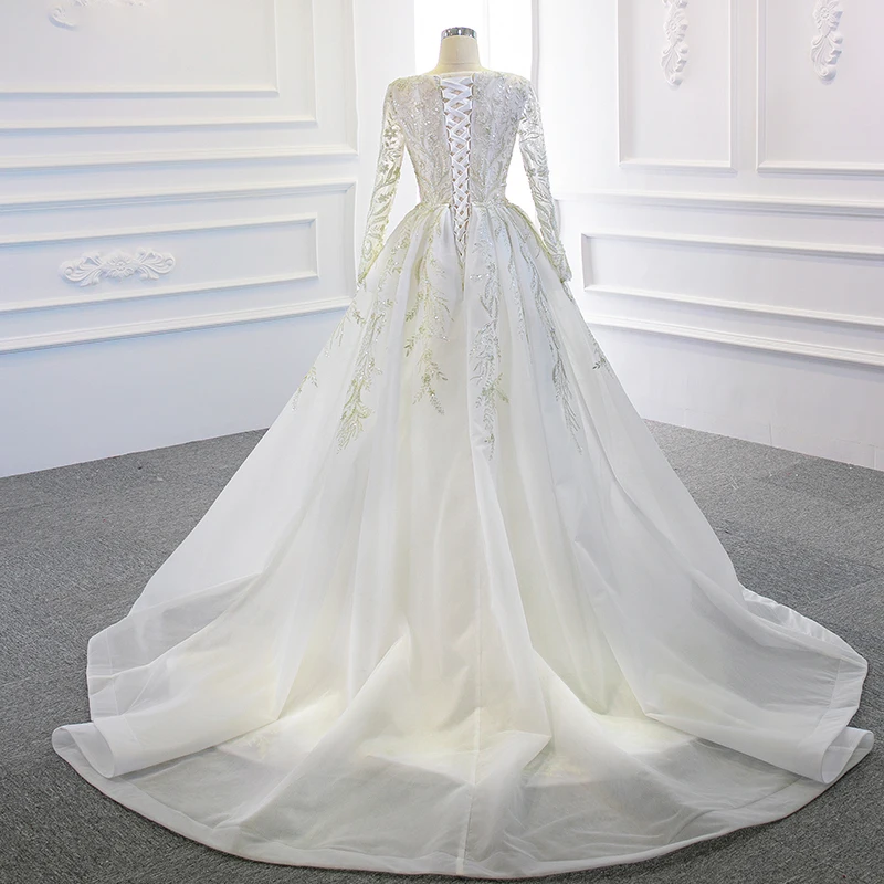 J67156 New Jancember Mermaid Wedding Dress 2020 Detachable Train V-neck With Beading Sequined White Dress Suknia śLubna Vestido 3