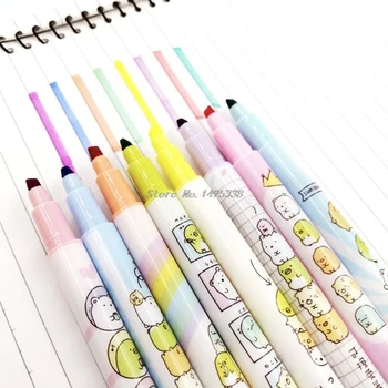 

8Pcs Students Use Double-Head Highlighter Pen Account Diary Decoration Pastel Color Marker Note Pen Liquid Chalk Markers