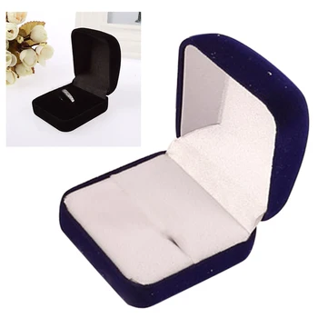 

Solid Jewelry Storage Engagement Gift Anti Dust Ring Box Display Romantic Marry Square Scratchproof Portable Flocking Case