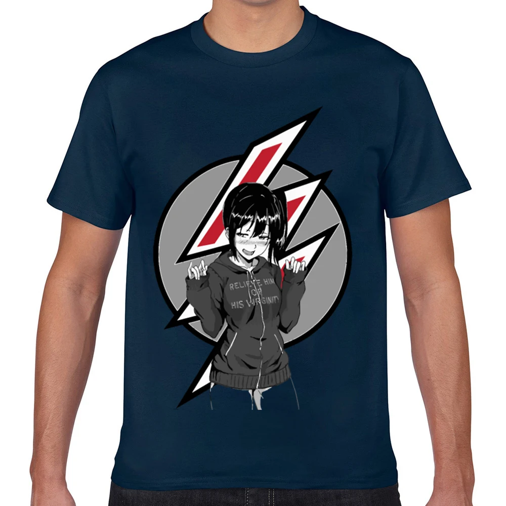 Tops T Shirt Men haven girls anime Design Black Geek Cotton Male Tshirt XXX | Мужская одежда