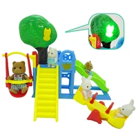 Forest Animal Family Amusement Park Set Toy DIY 1/12 Miniature  Dollhouse Furniture Forest Family Doll Play Set Toy For Kid Gift 2