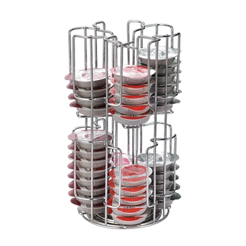 

Bar Storage Office Rotating Stand Home Durable Iron Chromeplate Non Slip Coffee Capsule Holders Kitchen Pod Dispenser