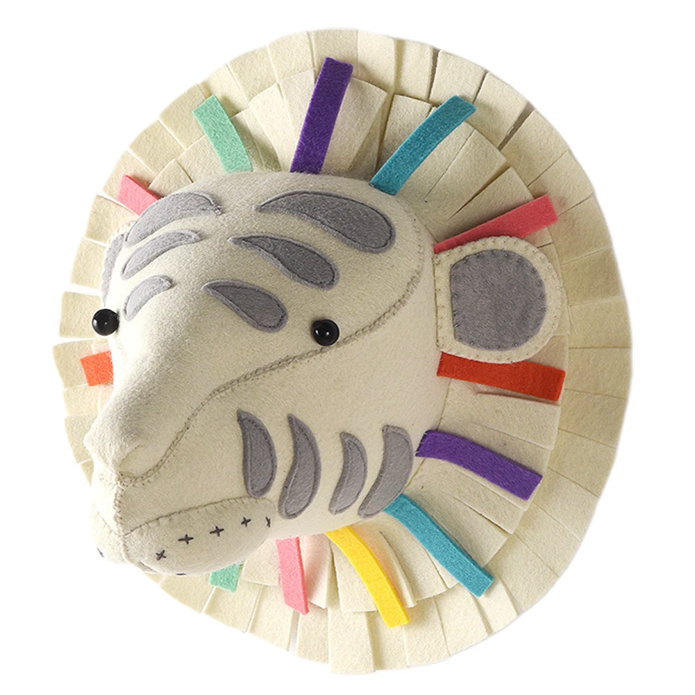 Colored Tiger Подарки Искусство голова животного Милая спальня мультфильм 3D Детская комната дома висячие украшения детской Стены Орнамент Ремесло КУКЛЫ - Цвет: Colored Tiger