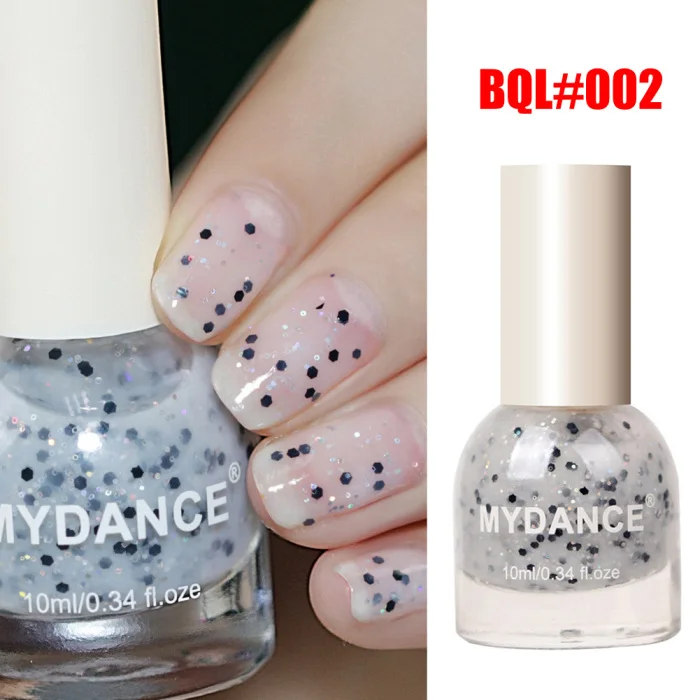 Women Nail Polish Nail Glimmer Shell Glitter Lacquer Varnish Art Peelable 10ML Nails Polish KG66