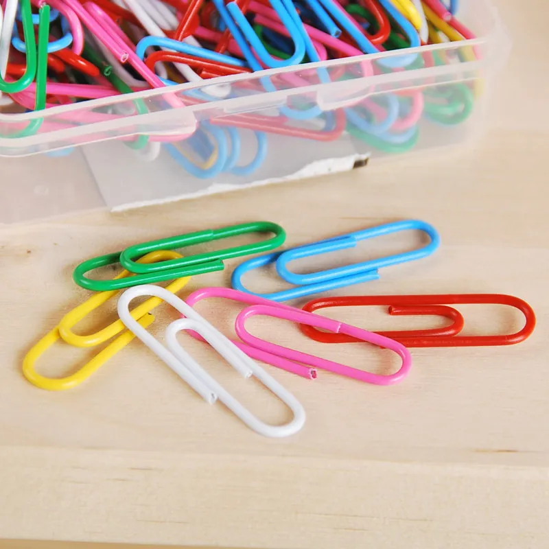 

0024 Colorful Creative Cute Paper clip Financial Documents Categorized Include 100PCS/Box clips paperclips