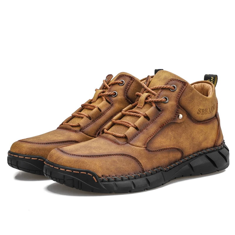 Мужские ботинки из натуральной кожи Botin Hombre Botas Повседневная обувь на платформе